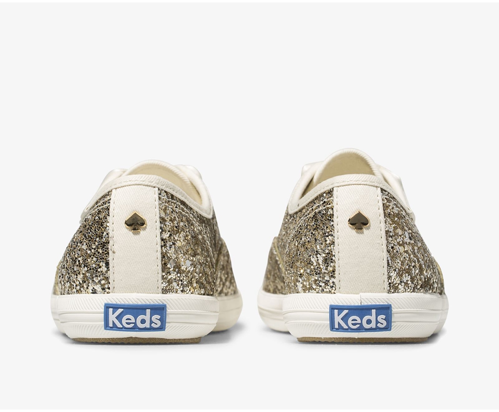 Tenis Keds Mujer Dorados - Kate Spade New York Champion Glitter - 8031-QNAOW